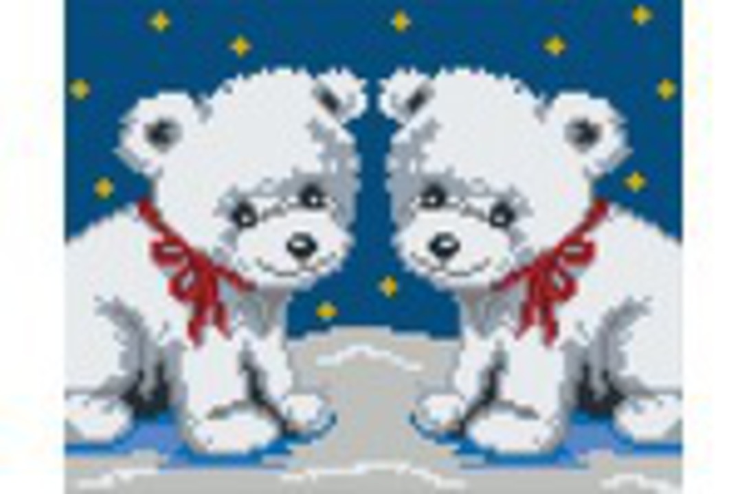 Polar Bear Twins Four [4] Baseplate PixelHobby Mini-mosaic Art Kit image 0